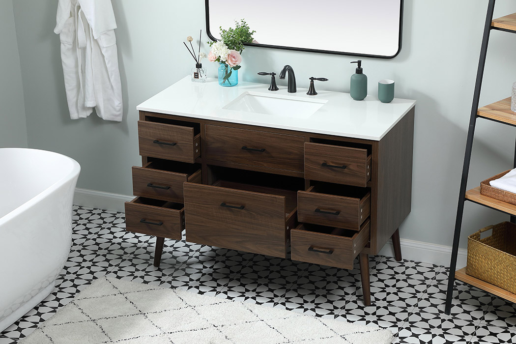 Elegant Bathroom Vanity - Walnut (VF41048MWT)