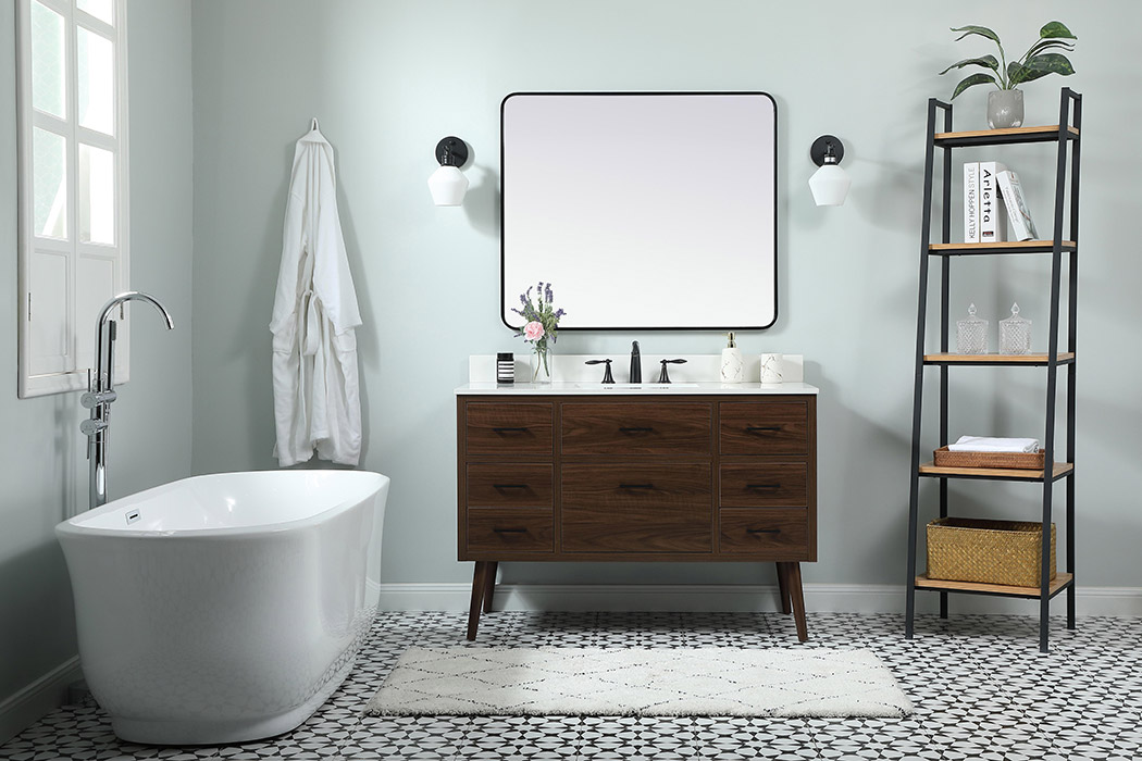 Elegant Bathroom Vanity - Walnut (VF41048MWT-BS)