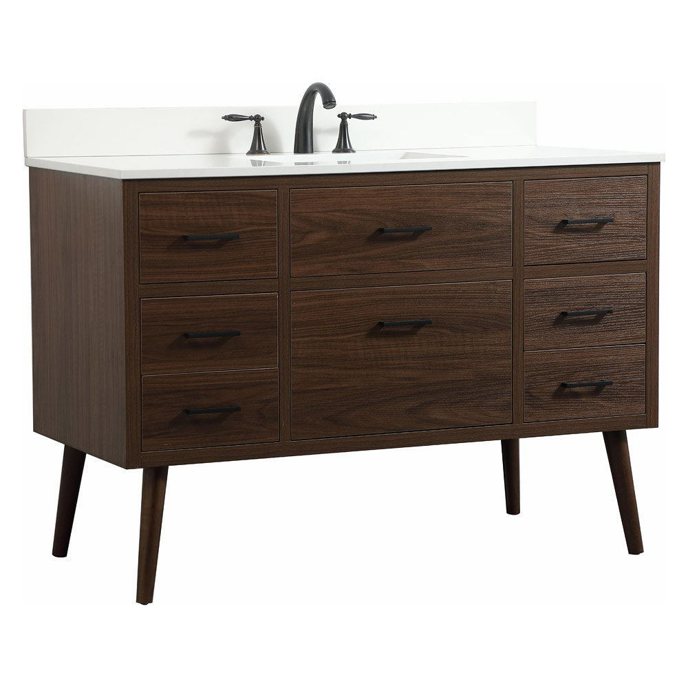 Elegant Bathroom Vanity - Walnut (VF41048MWT-BS)