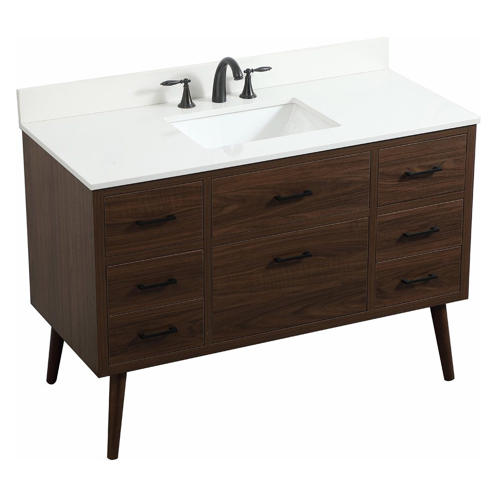 Elegant Bathroom Vanity - Walnut (VF41048MWT-BS)