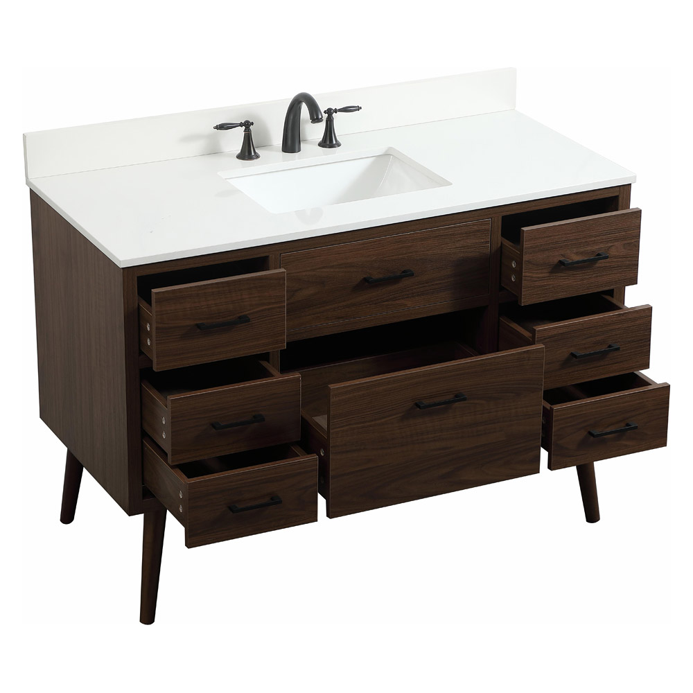 Elegant Bathroom Vanity - Walnut (VF41048MWT-BS)