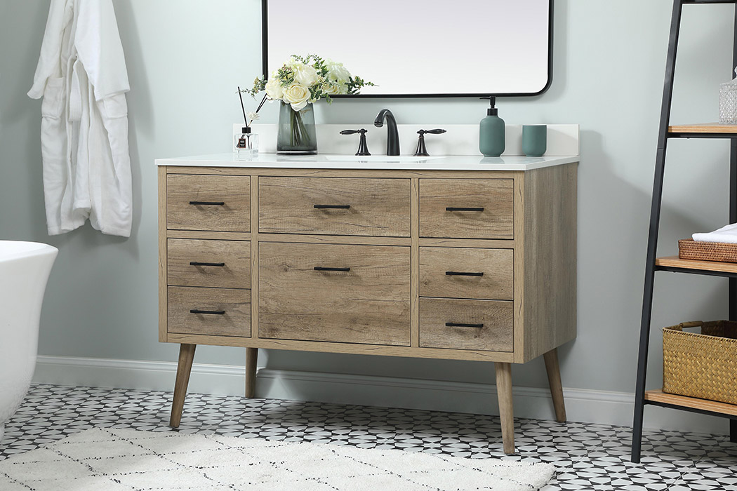 Elegant Bathroom Vanity - Natural Oak (VF41048NT-BS)