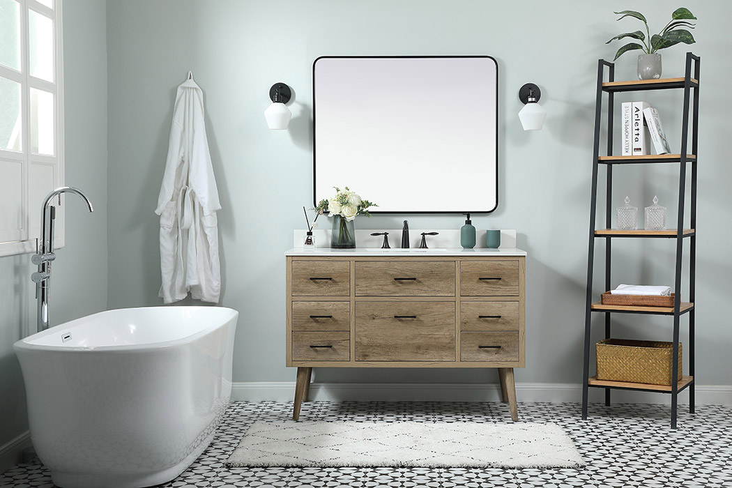 Elegant Bathroom Vanity - Natural Oak (VF41048NT-BS)