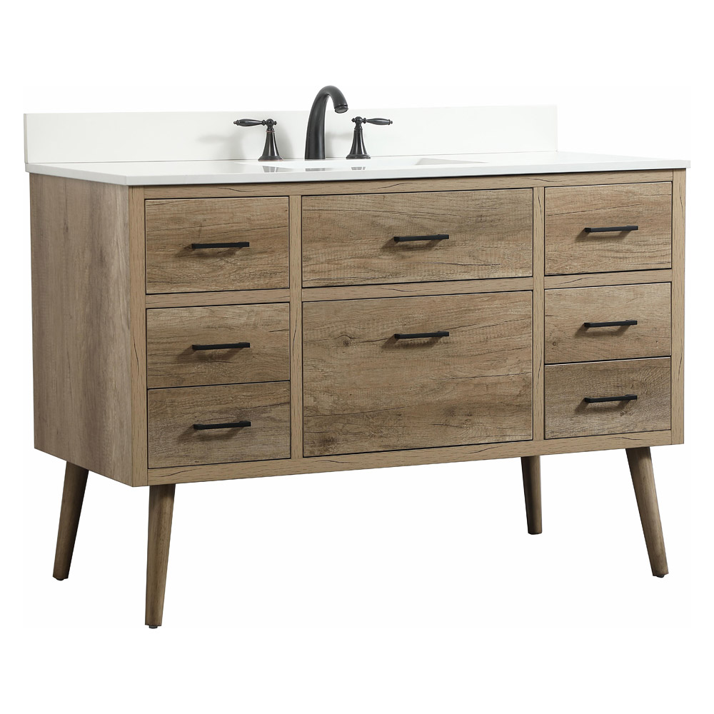 Elegant Bathroom Vanity - Natural Oak (VF41048NT-BS)