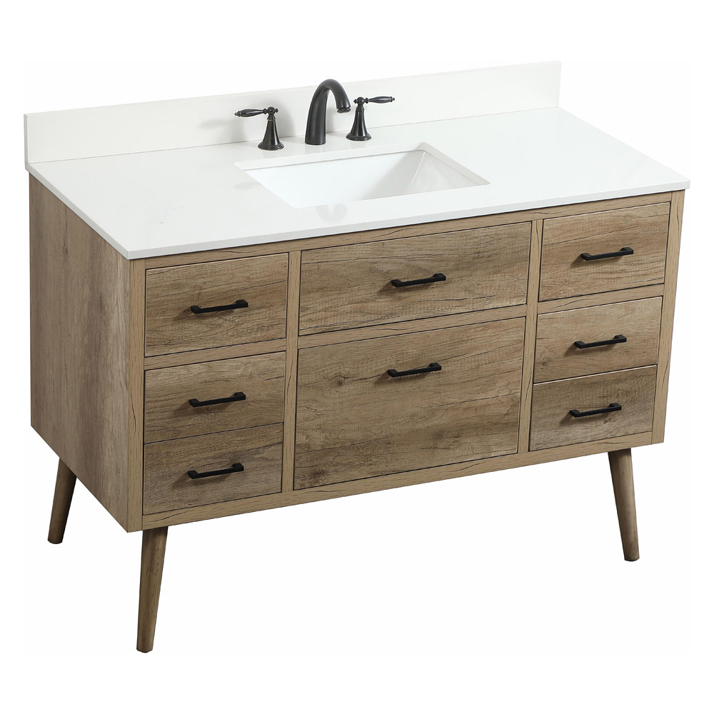 Elegant Bathroom Vanity - Natural Oak (VF41048NT-BS)