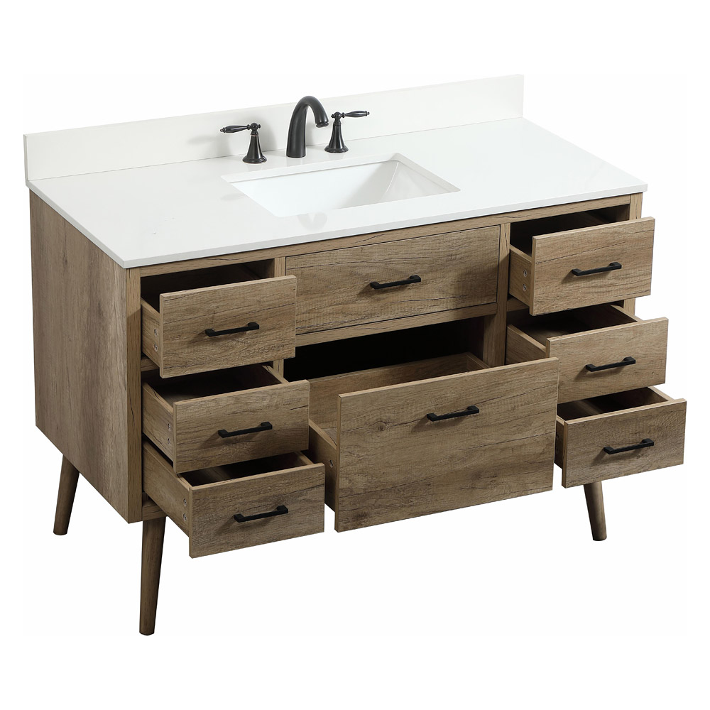 Elegant Bathroom Vanity - Natural Oak (VF41048NT-BS)