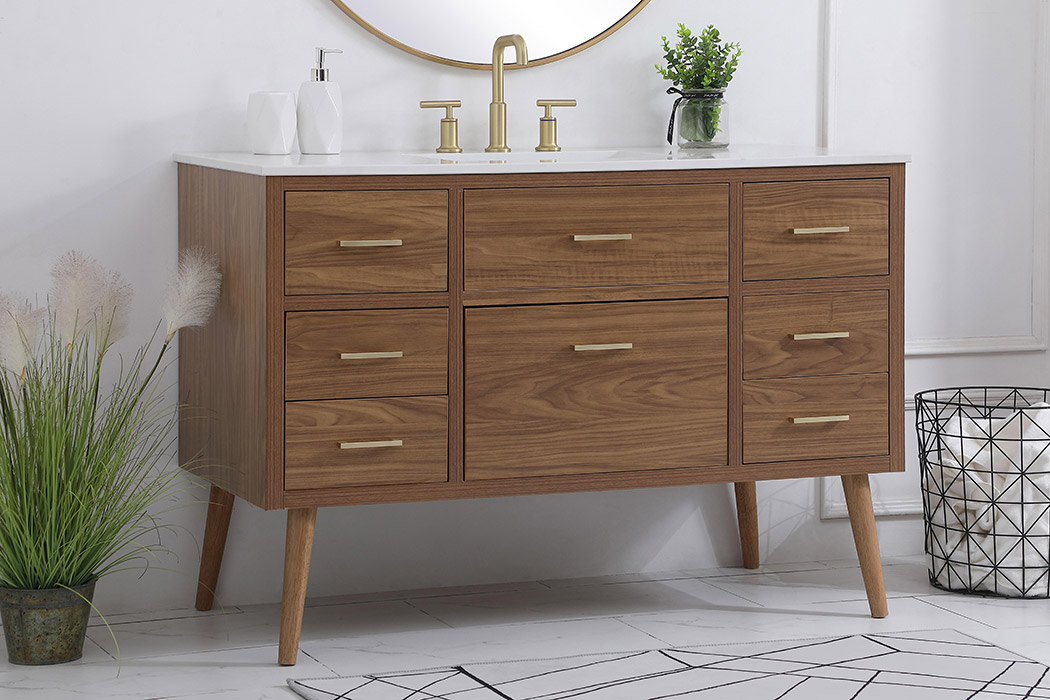 Elegant Bathroom Vanity - Walnut Brown (VF41048WB)