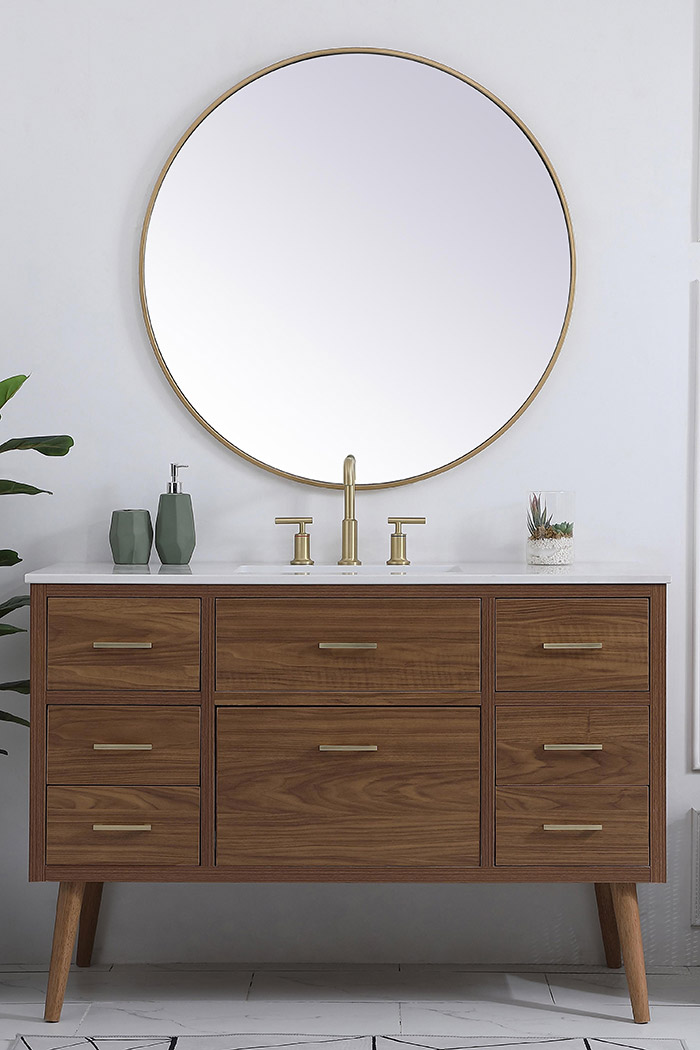 Elegant Bathroom Vanity - Walnut Brown (VF41048WB)