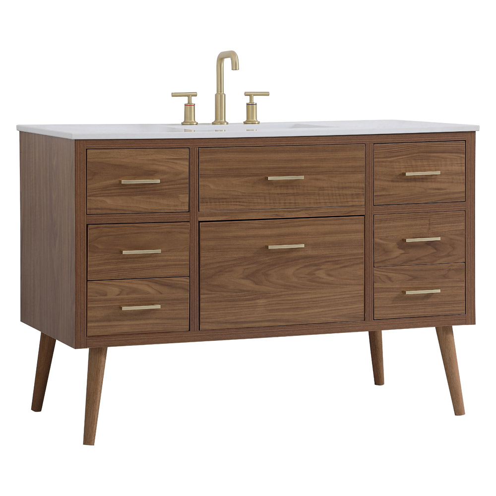 Elegant Bathroom Vanity - Walnut Brown (VF41048WB)