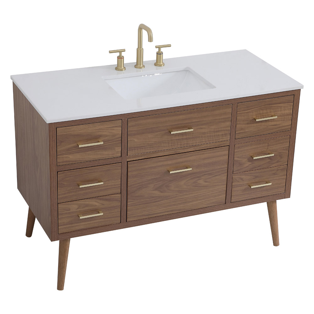 Elegant Bathroom Vanity - Walnut Brown (VF41048WB)