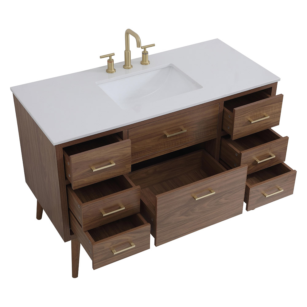 Elegant Bathroom Vanity - Walnut Brown (VF41048WB)