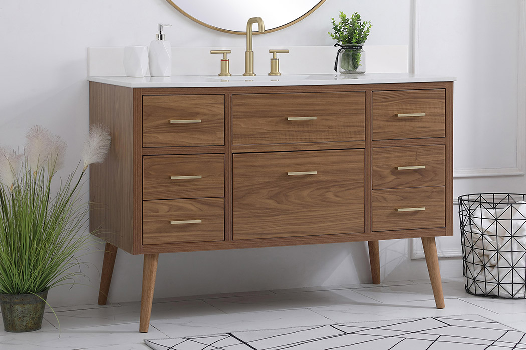 Elegant Bathroom Vanity - Walnut Brown (VF41048WB-BS)