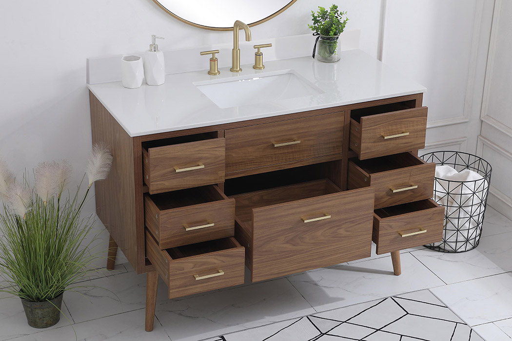 Elegant Bathroom Vanity - Walnut Brown (VF41048WB-BS)