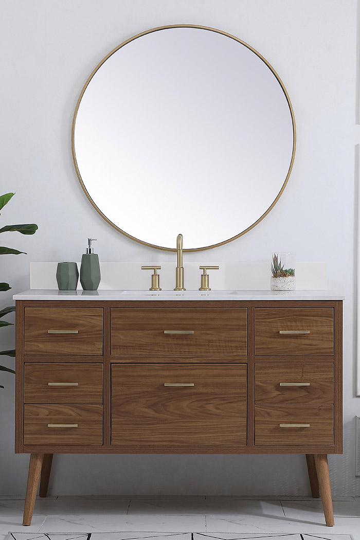 Elegant Bathroom Vanity - Walnut Brown (VF41048WB-BS)