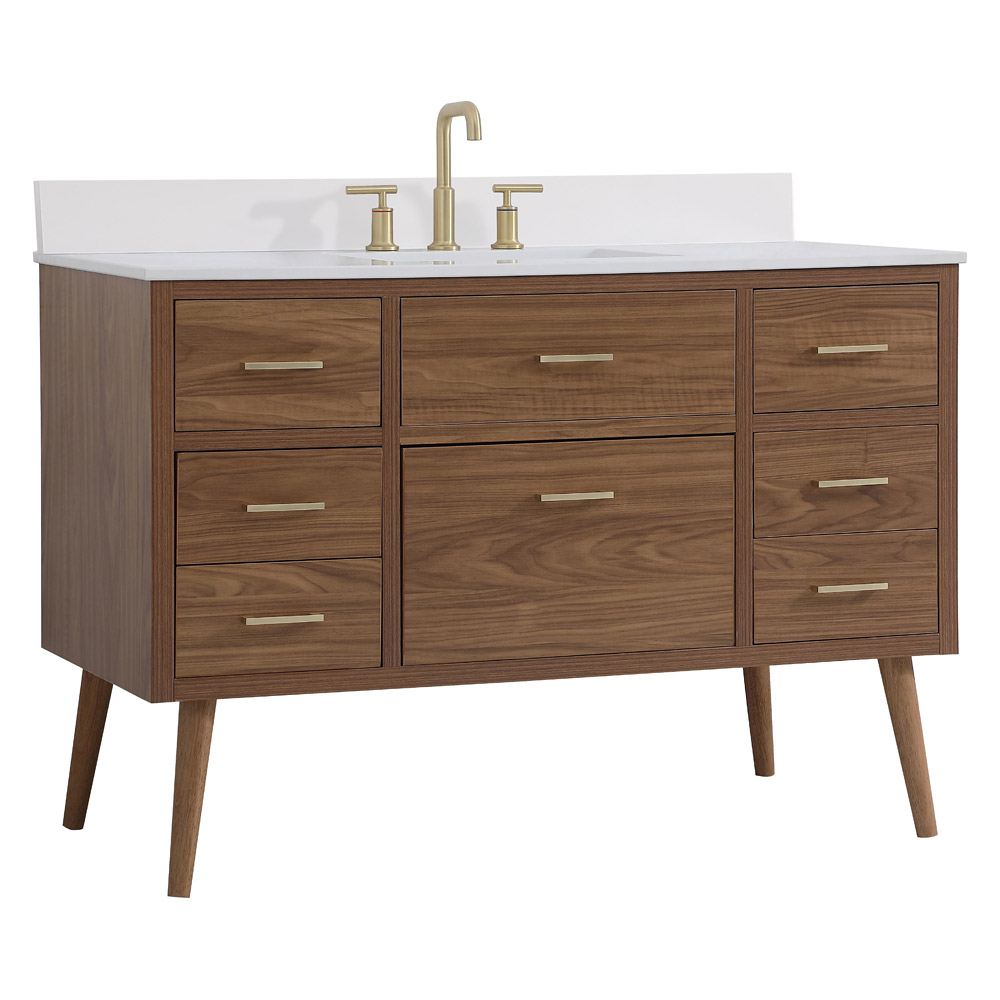 Elegant Bathroom Vanity - Walnut Brown (VF41048WB-BS)