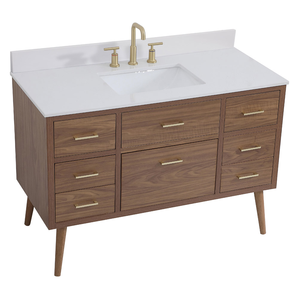 Elegant Bathroom Vanity - Walnut Brown (VF41048WB-BS)