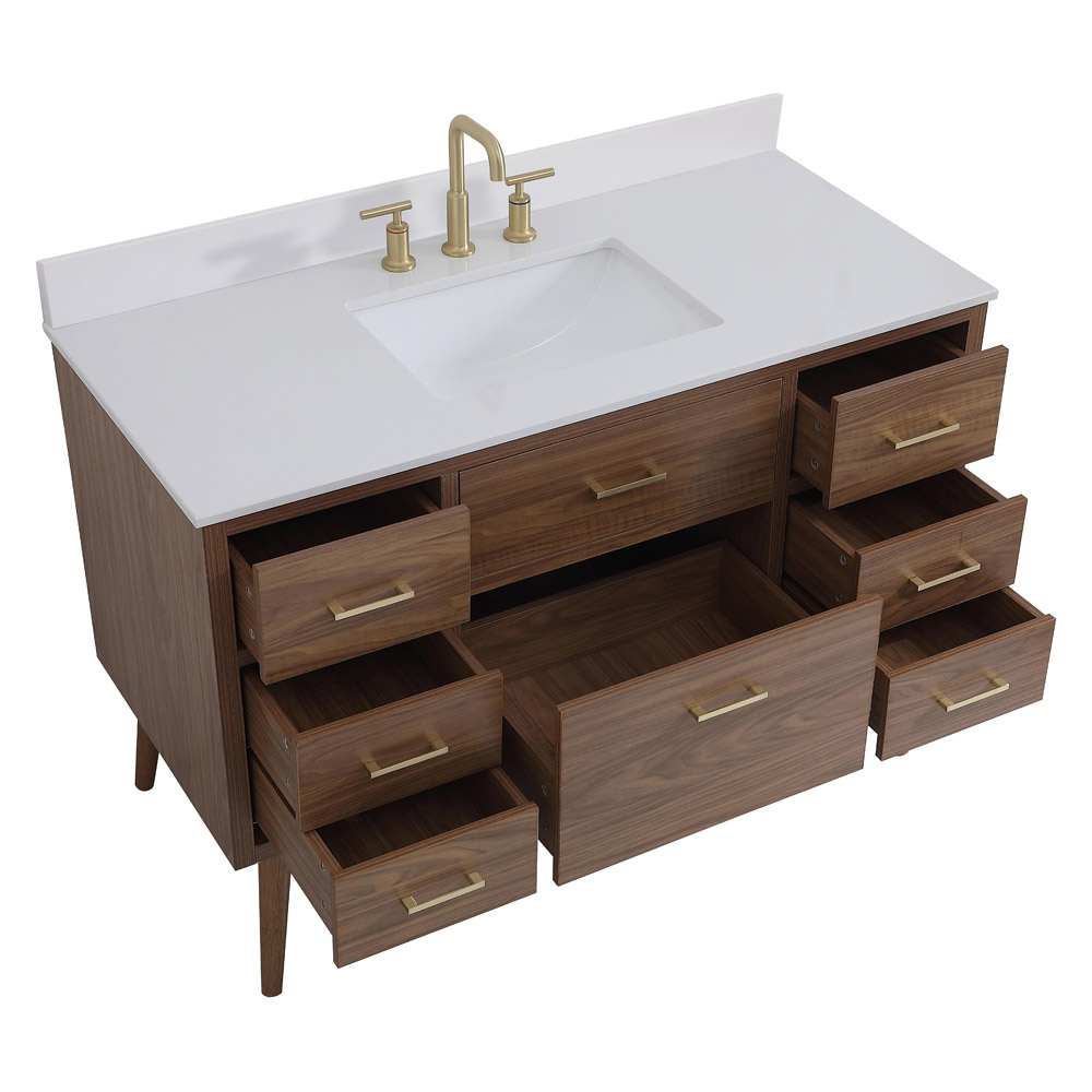 Elegant Bathroom Vanity - Walnut Brown (VF41048WB-BS)