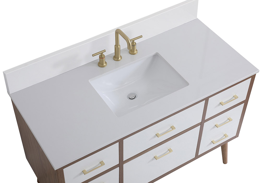 Elegant Bathroom Vanity - White (VF41048WH-BS)