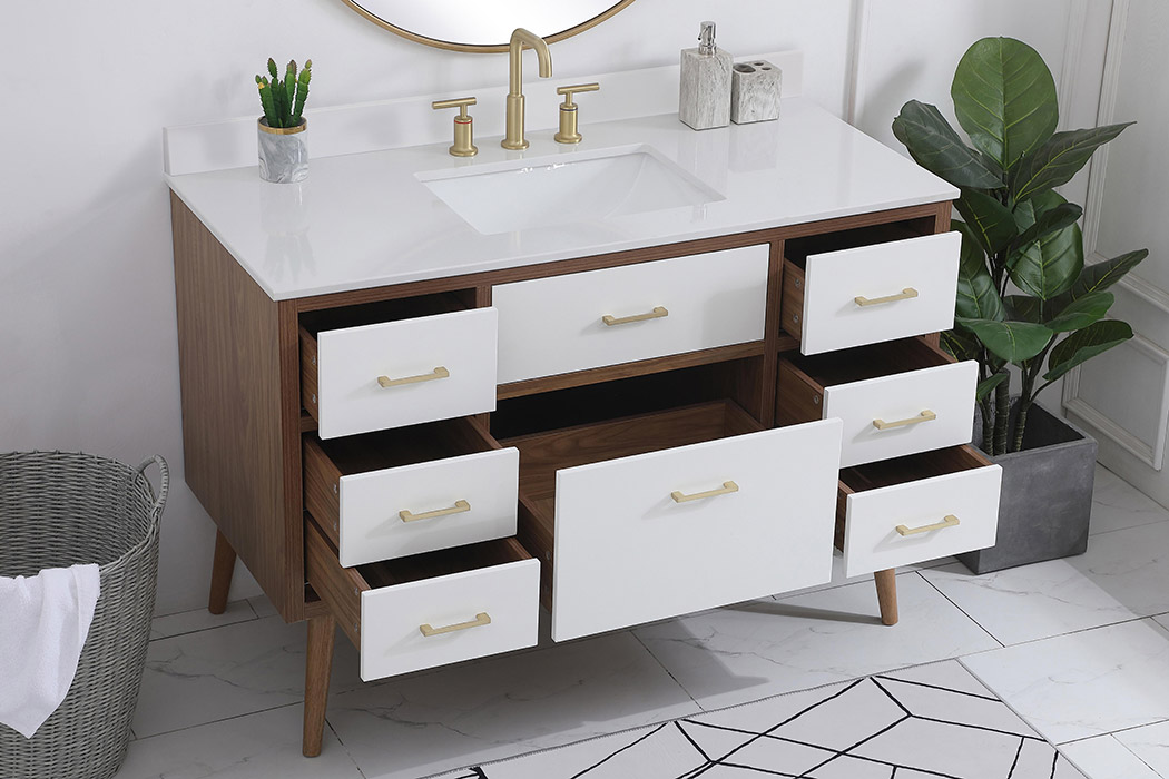 Elegant Bathroom Vanity - White (VF41048WH-BS)