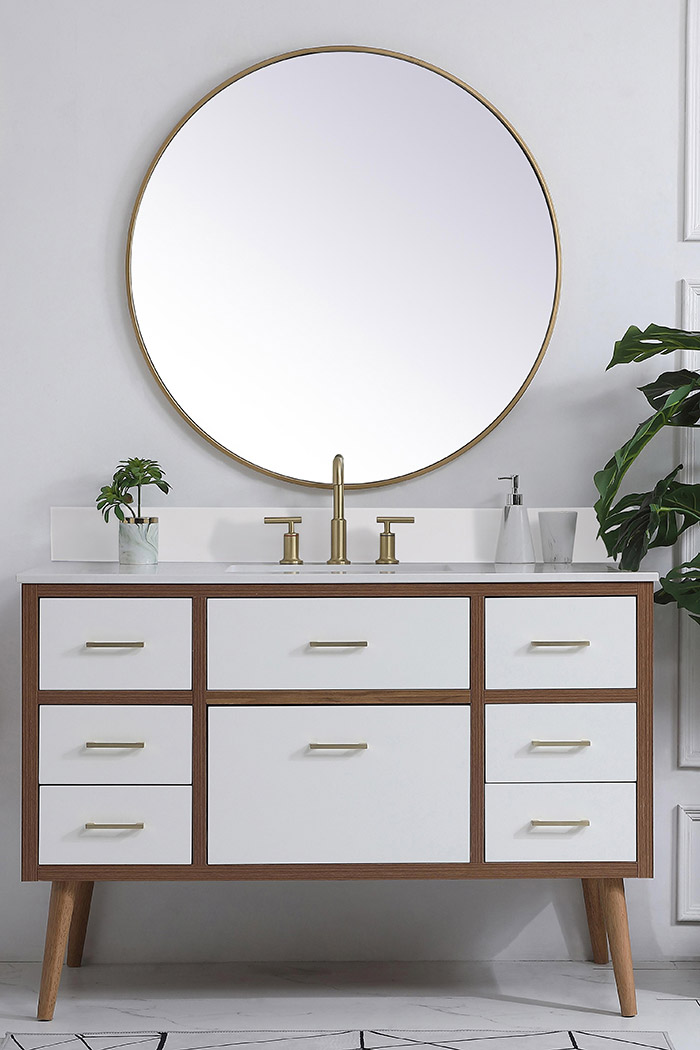 Elegant Bathroom Vanity - White (VF41048WH-BS)