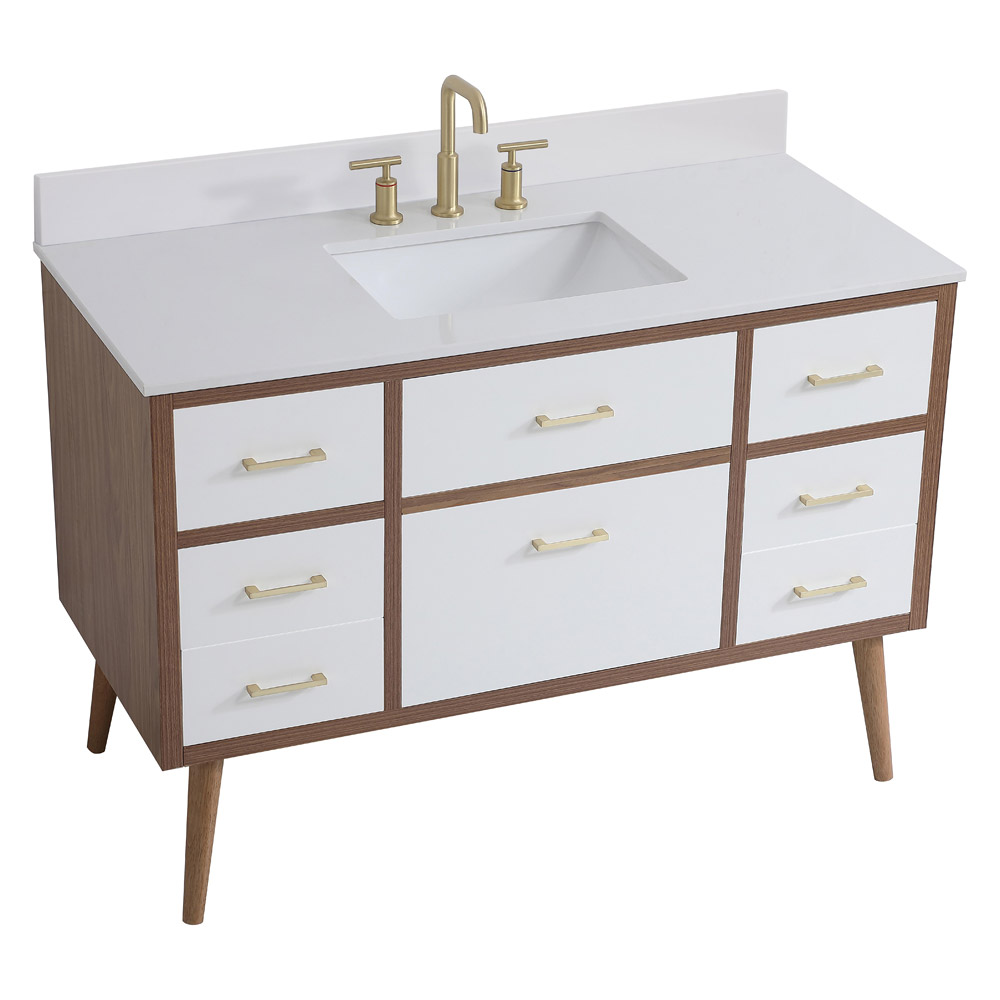 Elegant Bathroom Vanity - White (VF41048WH-BS)