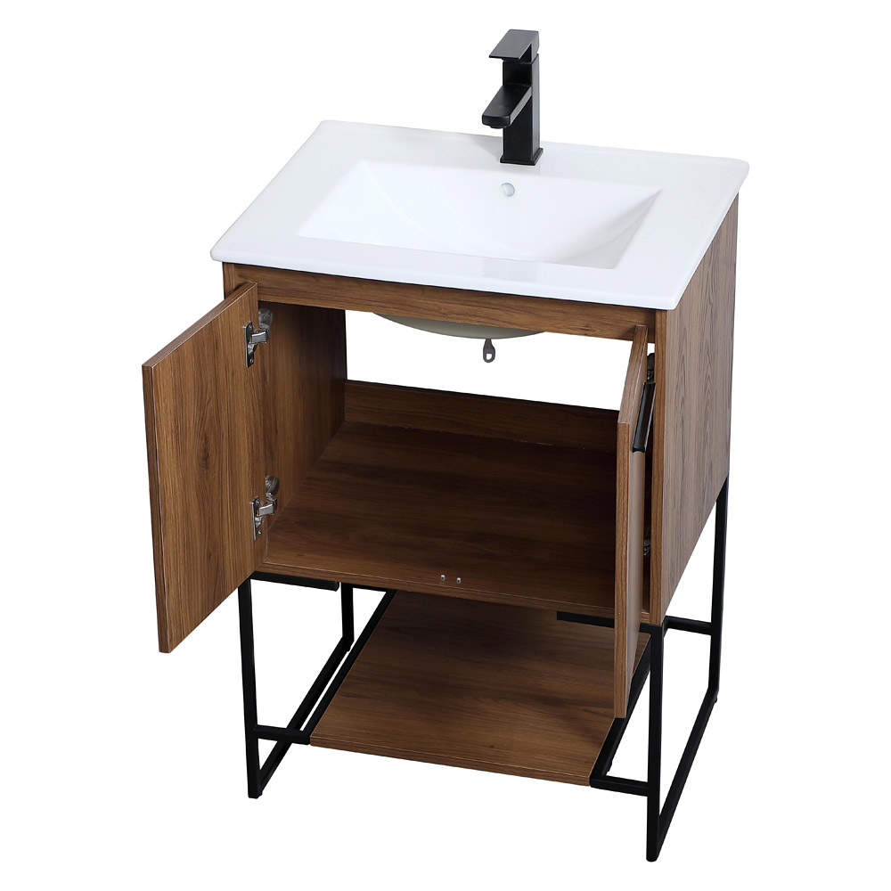 Elegant Bathroom Vanity - Walnut Brown, L 24" (VF42024WB)