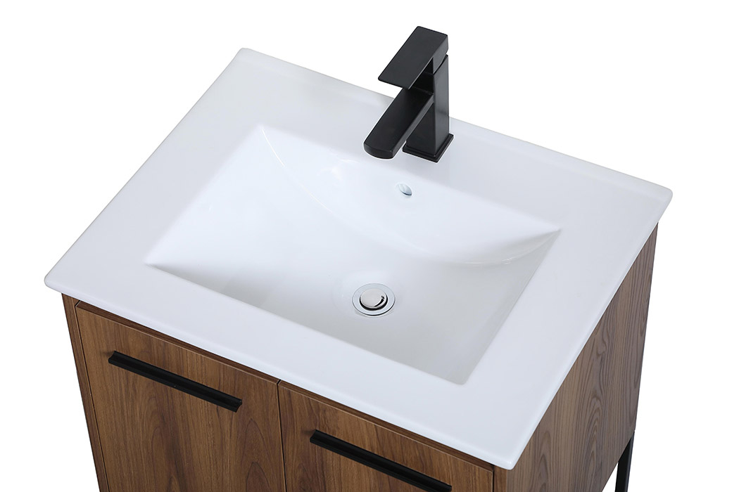 Elegant Bathroom Vanity - Walnut Brown, L 24" (VF42024WB)