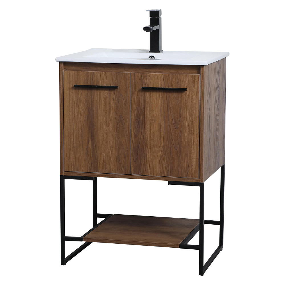 Elegant Bathroom Vanity - Walnut Brown, L 24" (VF42024WB)