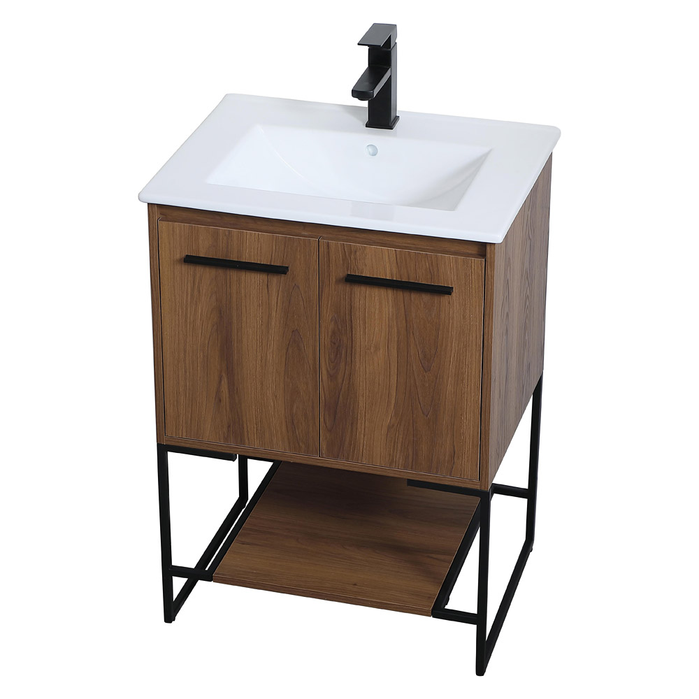 Elegant Bathroom Vanity - Walnut Brown, L 24" (VF42024WB)