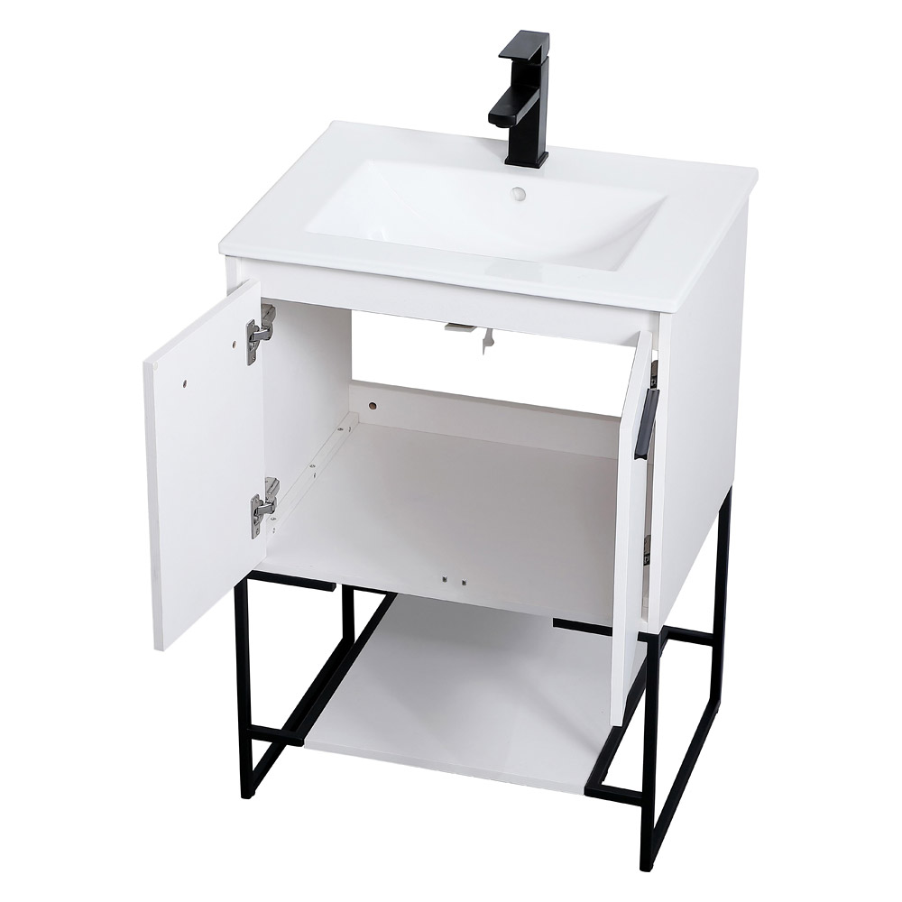 Elegant Bathroom Vanity - White, L 24" (VF42024WH)