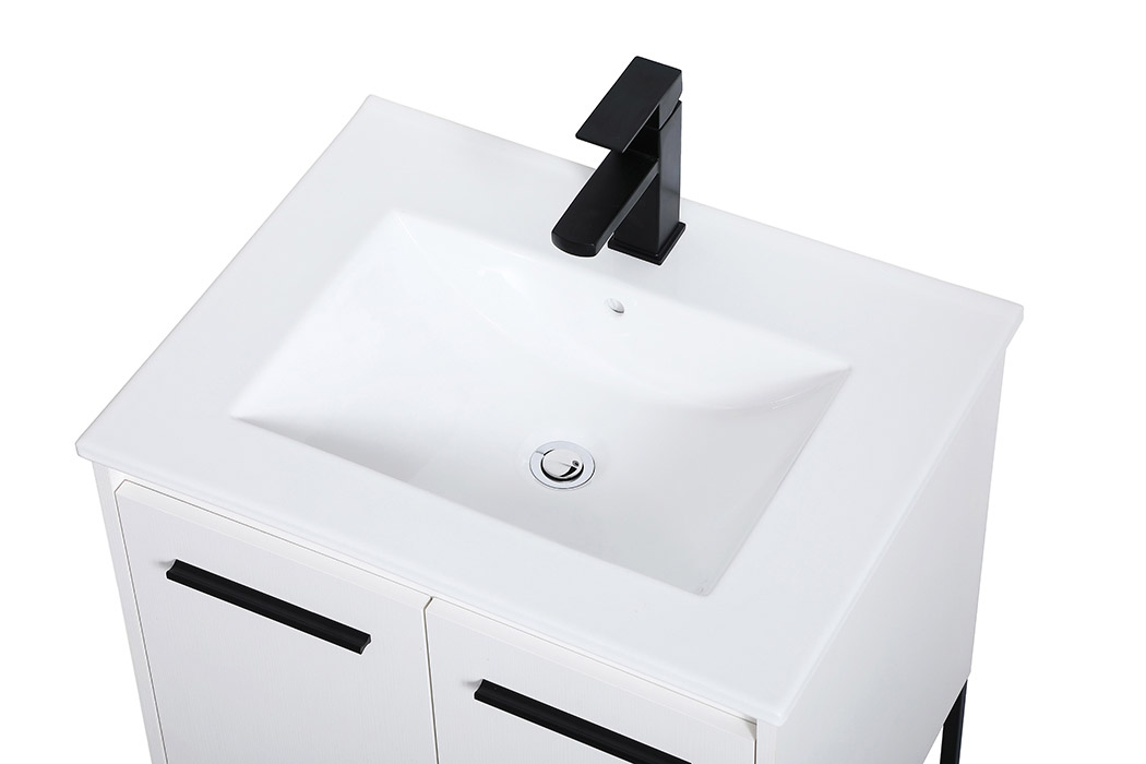 Elegant Bathroom Vanity - White, L 24" (VF42024WH)