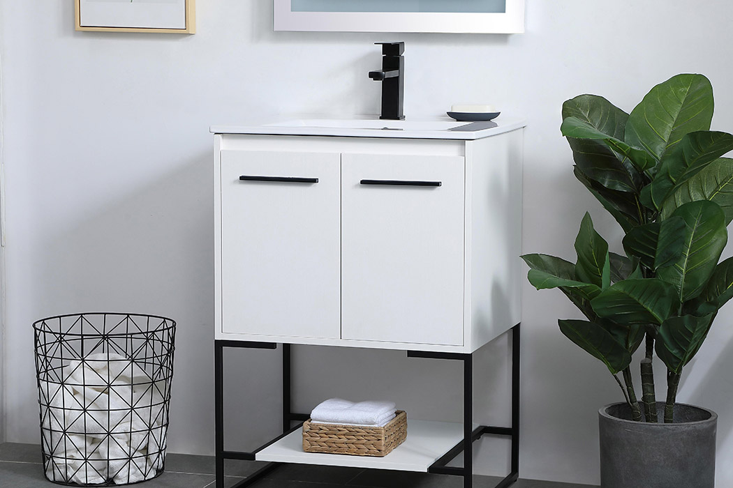 Elegant Bathroom Vanity - White, L 24" (VF42024WH)