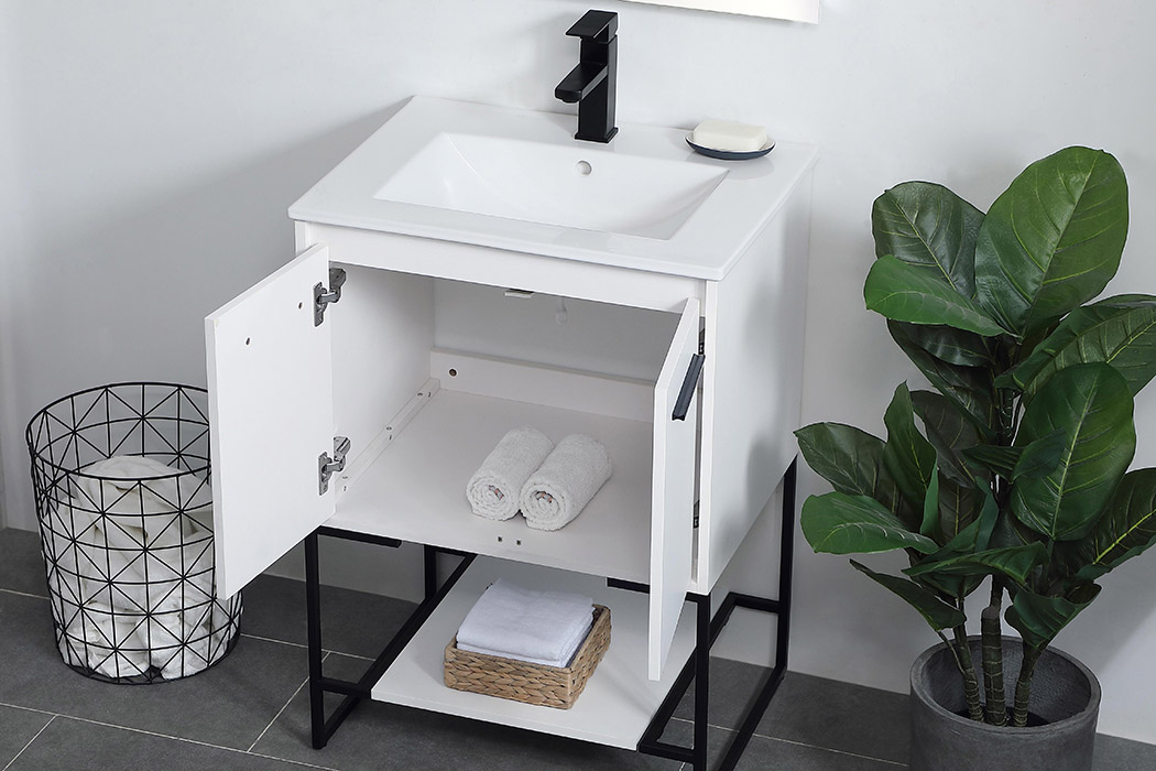 Elegant Bathroom Vanity - White, L 24" (VF42024WH)