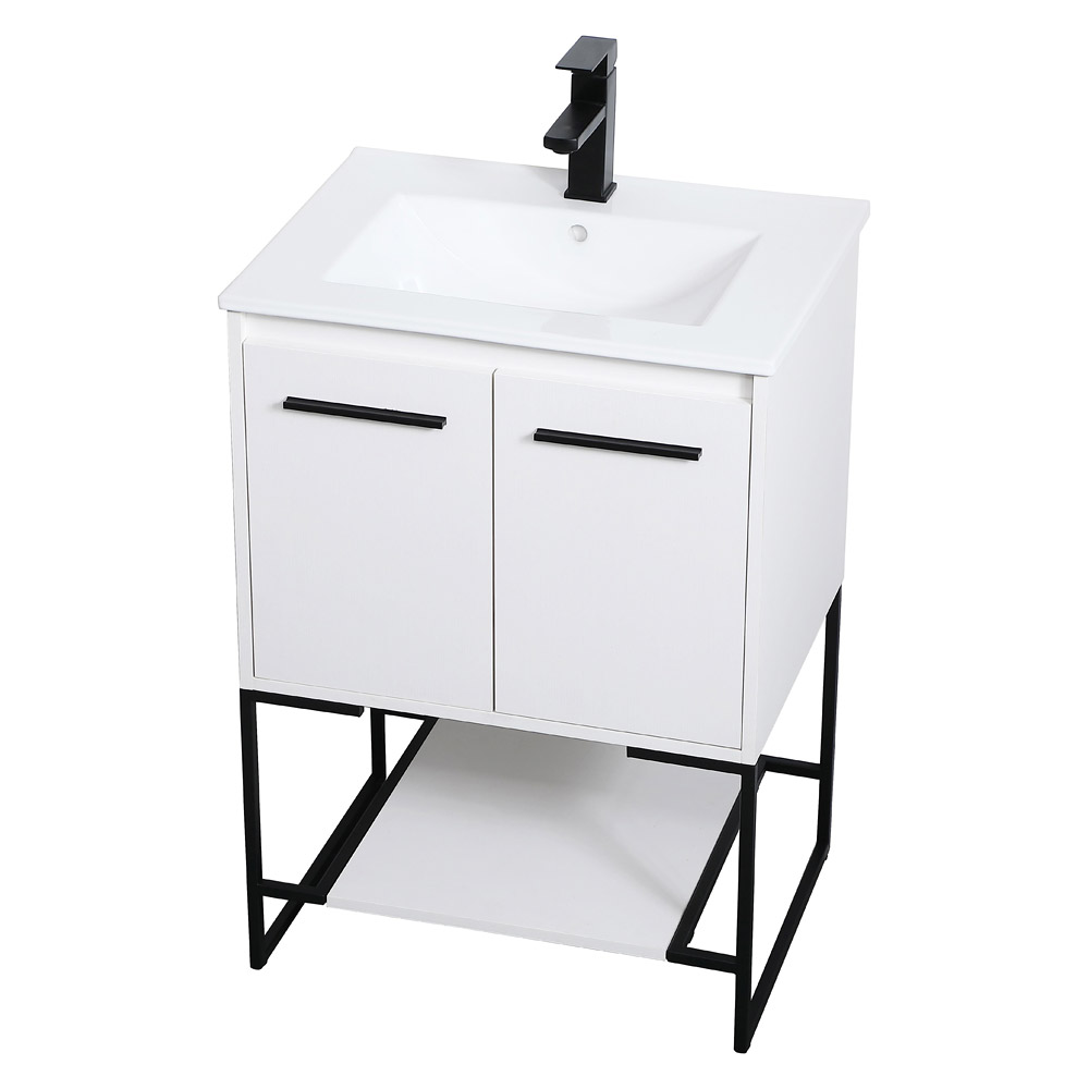 Elegant Bathroom Vanity - White, L 24" (VF42024WH)