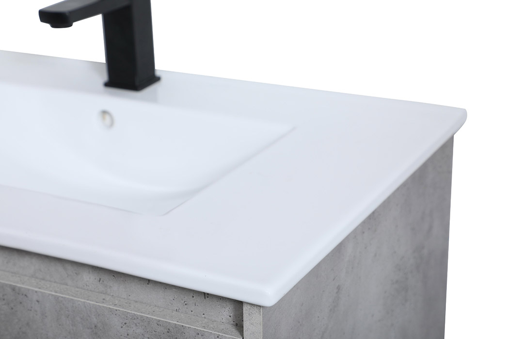 Elegant Bathroom Vanity - Concrete Gray, L 30" (VF42030CG)