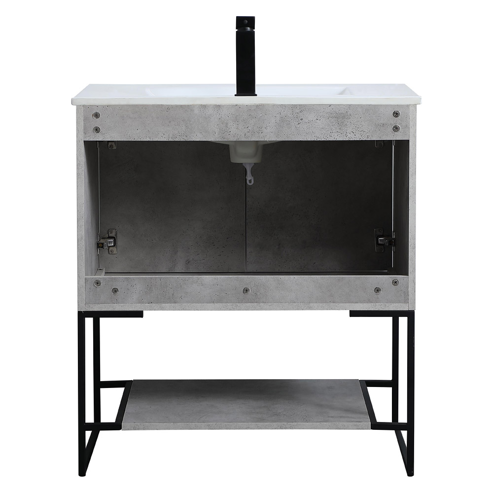 Elegant Bathroom Vanity - Concrete Gray, L 30" (VF42030CG)