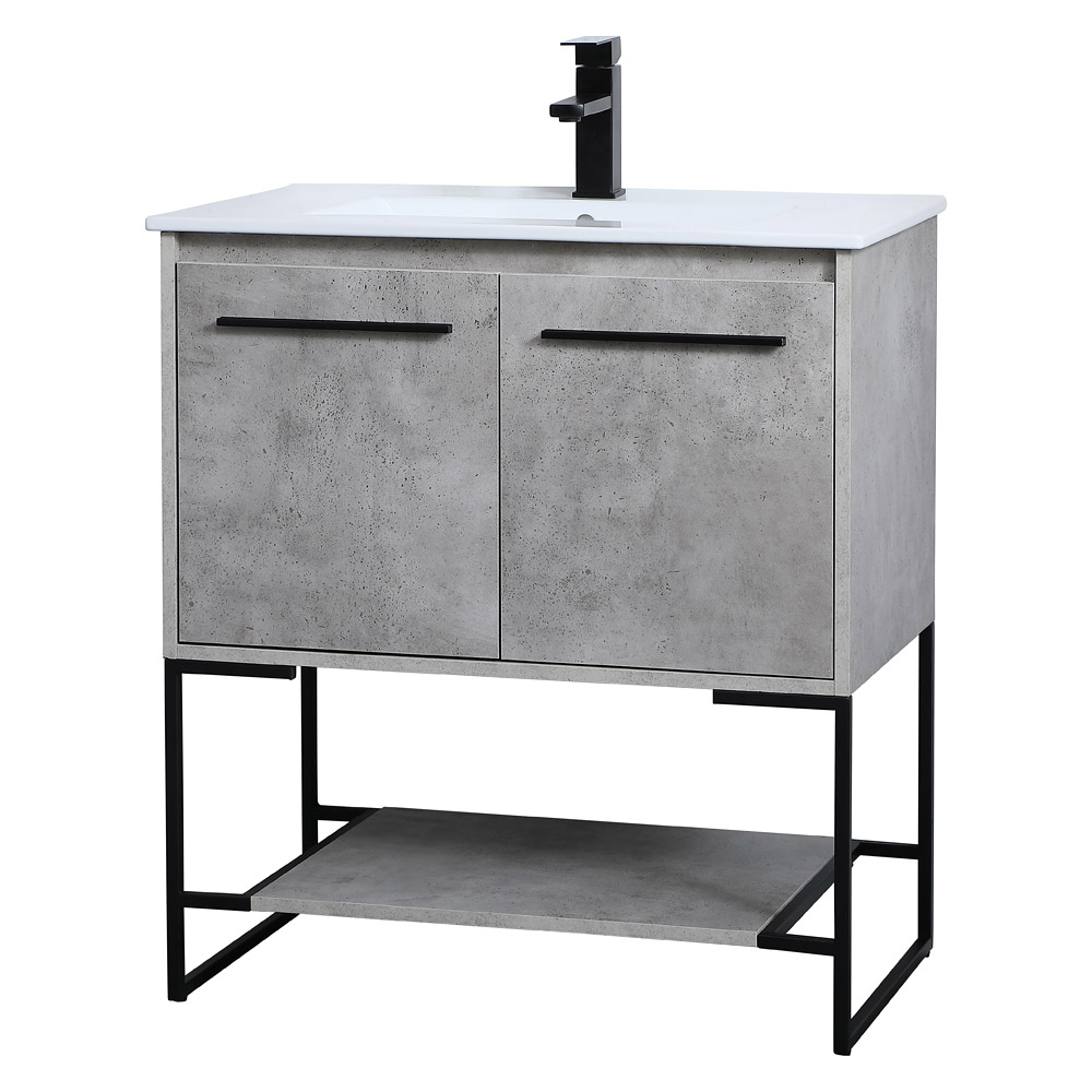 Elegant Bathroom Vanity - Concrete Gray, L 30" (VF42030CG)