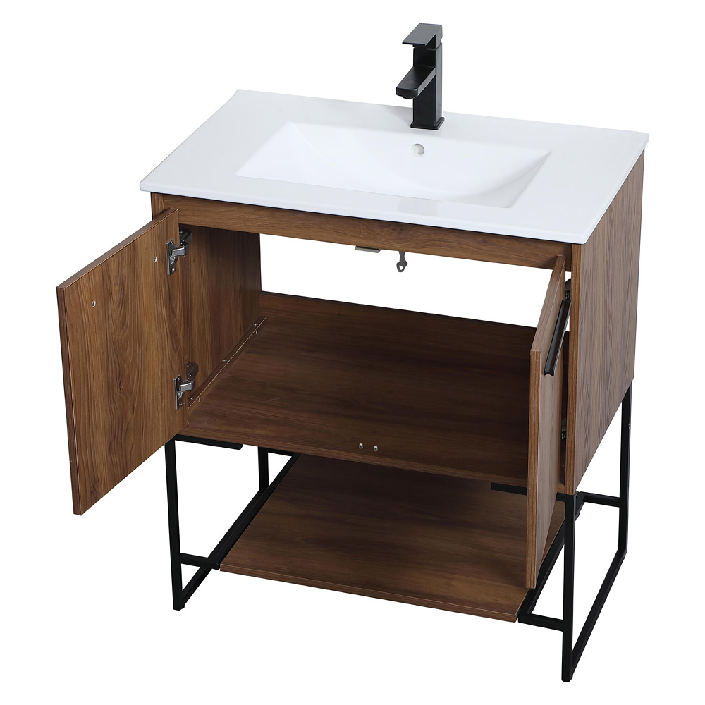 Elegant Bathroom Vanity - Walnut Brown, L 30" (VF42030WB)