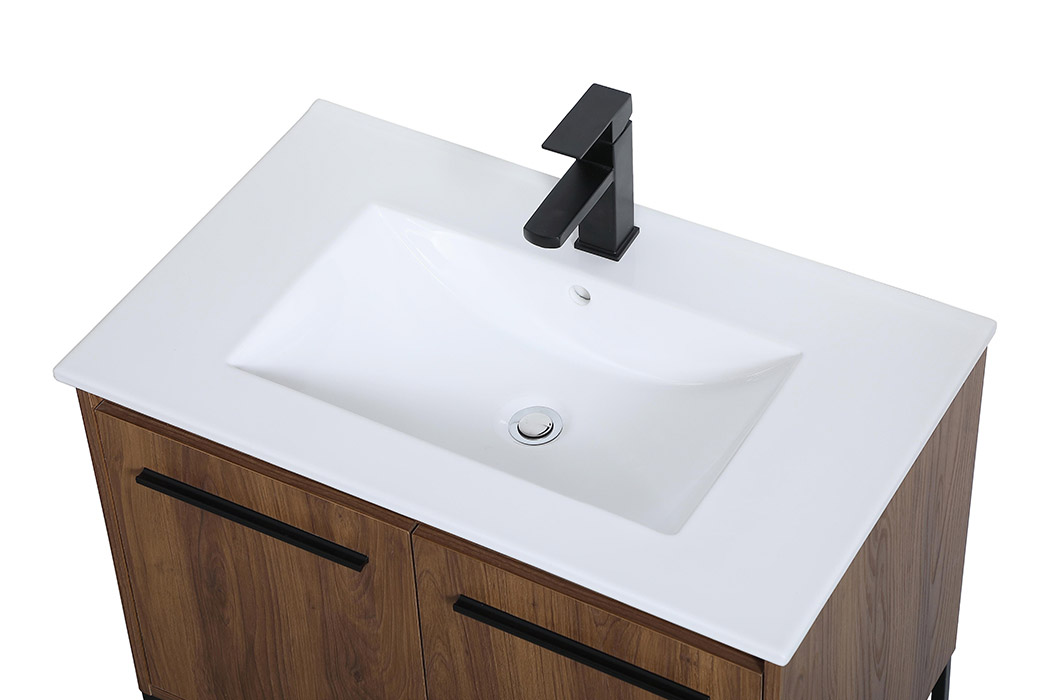 Elegant Bathroom Vanity - Walnut Brown, L 30" (VF42030WB)