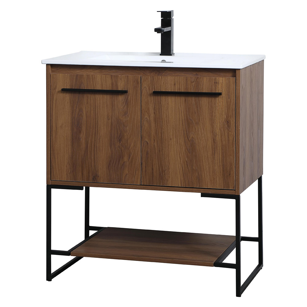 Elegant Bathroom Vanity - Walnut Brown, L 30" (VF42030WB)