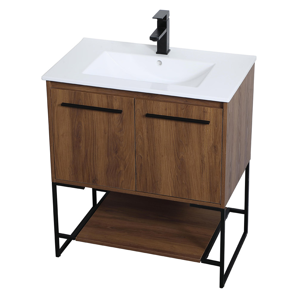 Elegant Bathroom Vanity - Walnut Brown, L 30" (VF42030WB)