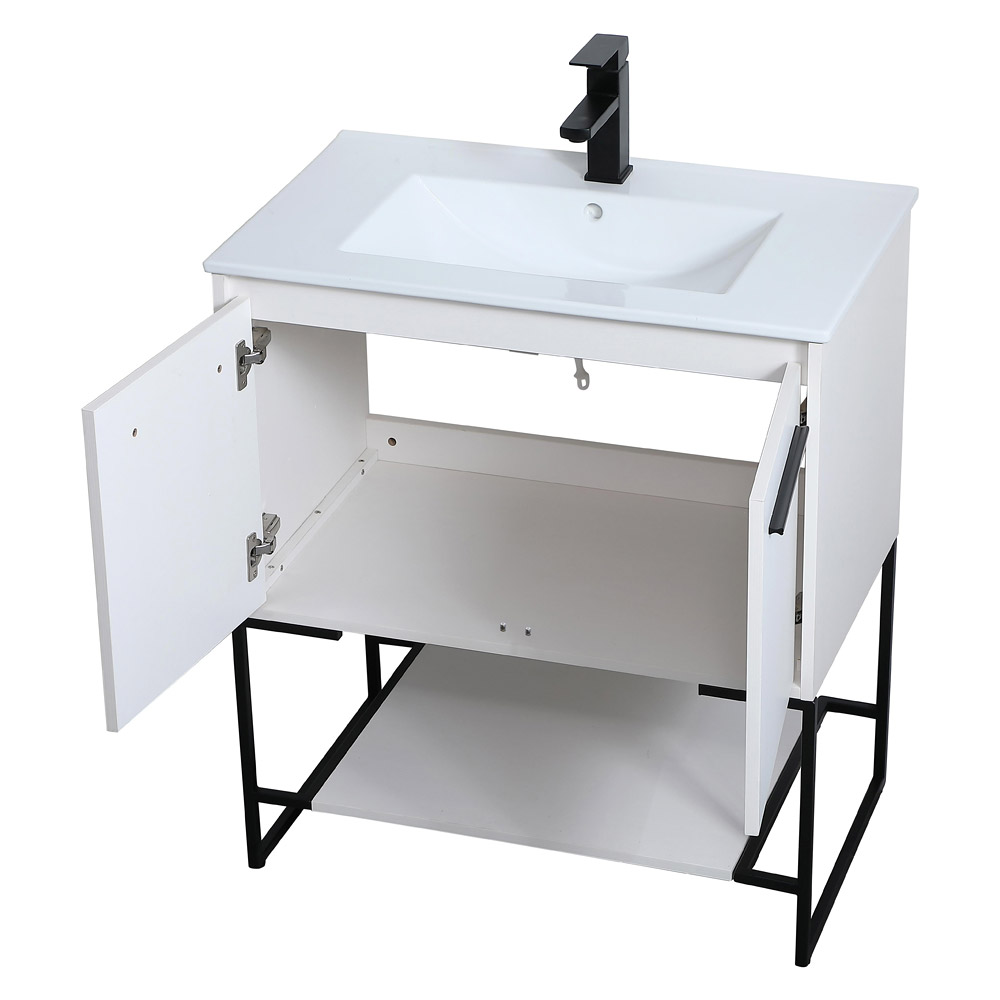 Elegant Bathroom Vanity - White, L 30" (VF42030WH)