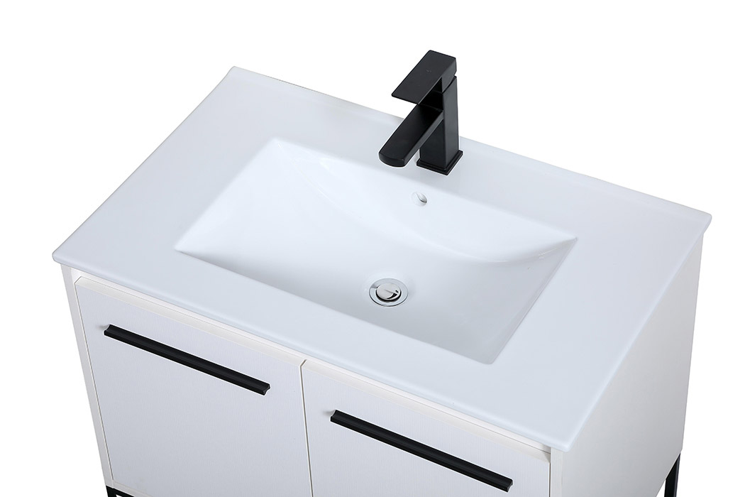 Elegant Bathroom Vanity - White, L 30" (VF42030WH)