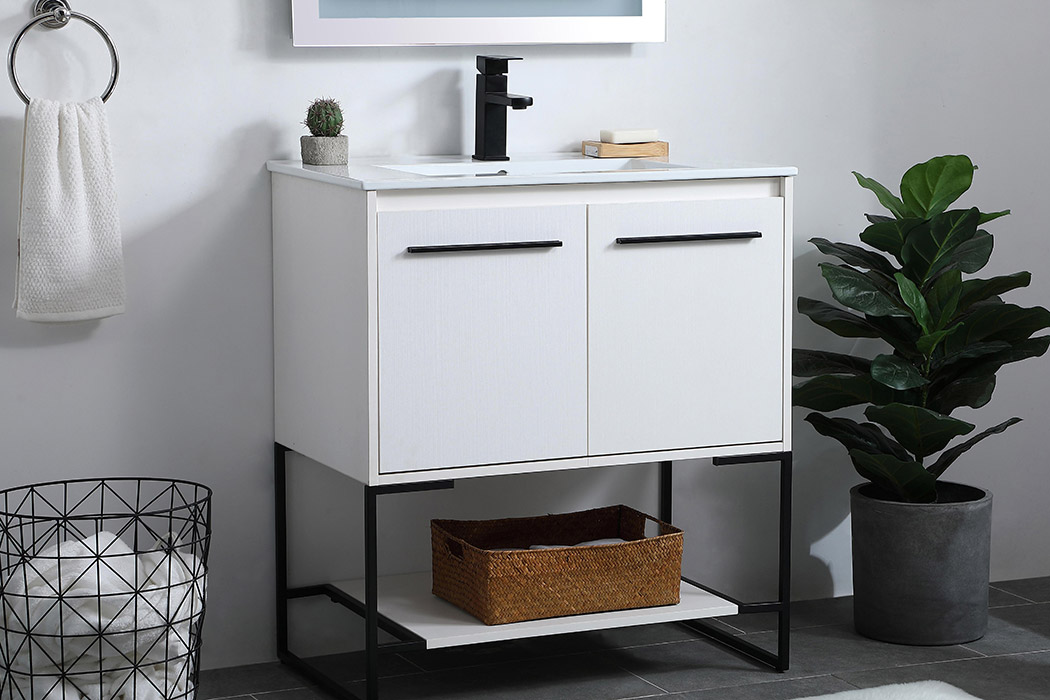 Elegant Bathroom Vanity - White, L 30" (VF42030WH)