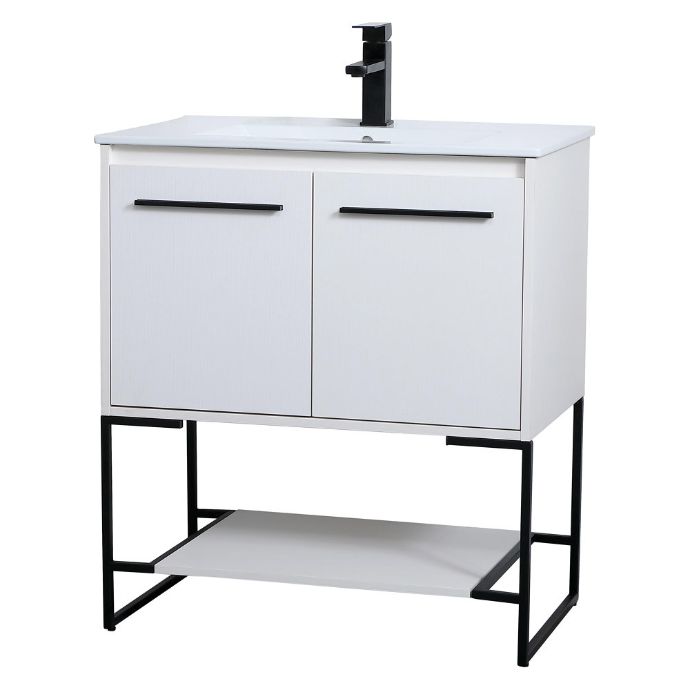 Elegant Bathroom Vanity - White, L 30" (VF42030WH)