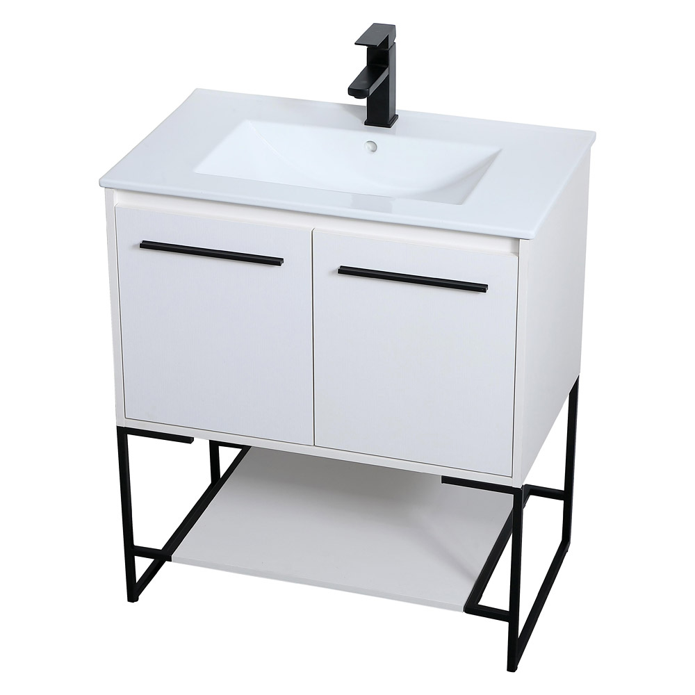 Elegant Bathroom Vanity - White, L 30" (VF42030WH)