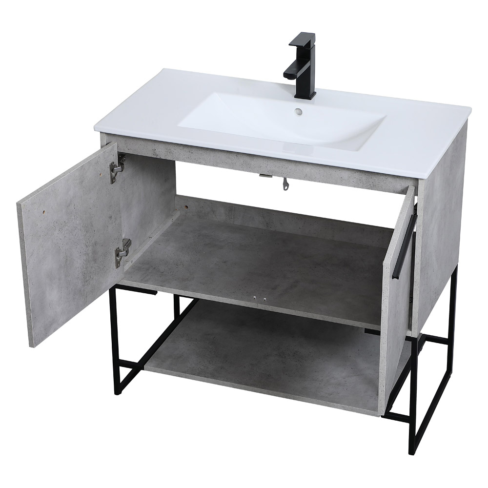 Elegant Bathroom Vanity - Concrete Gray, L 36" (VF42036CG)