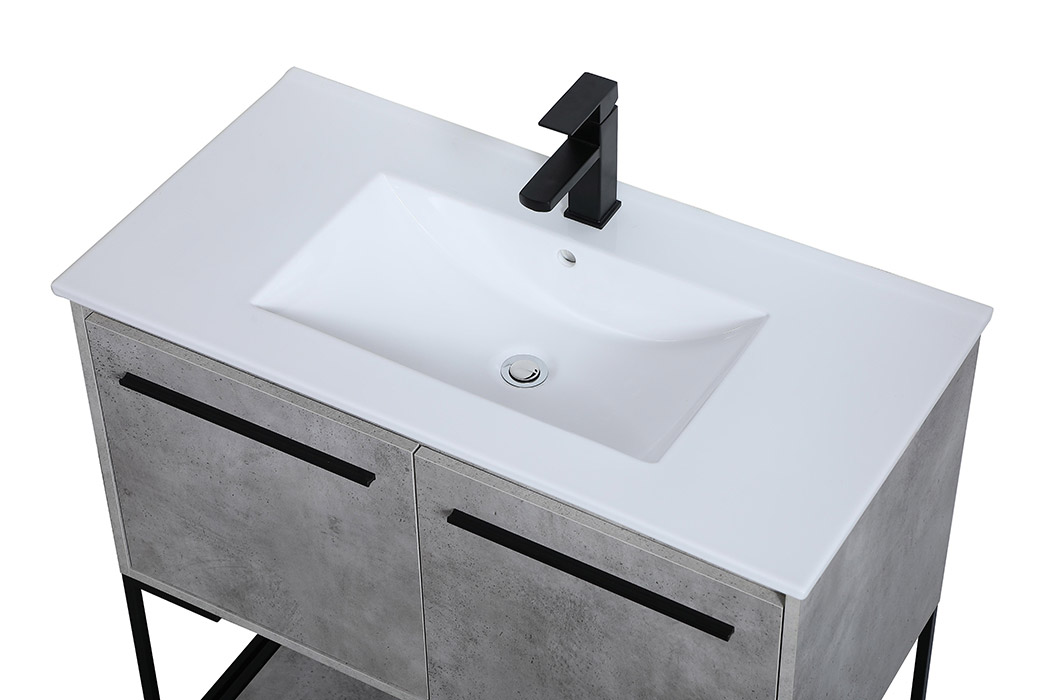 Elegant Bathroom Vanity - Concrete Gray, L 36" (VF42036CG)