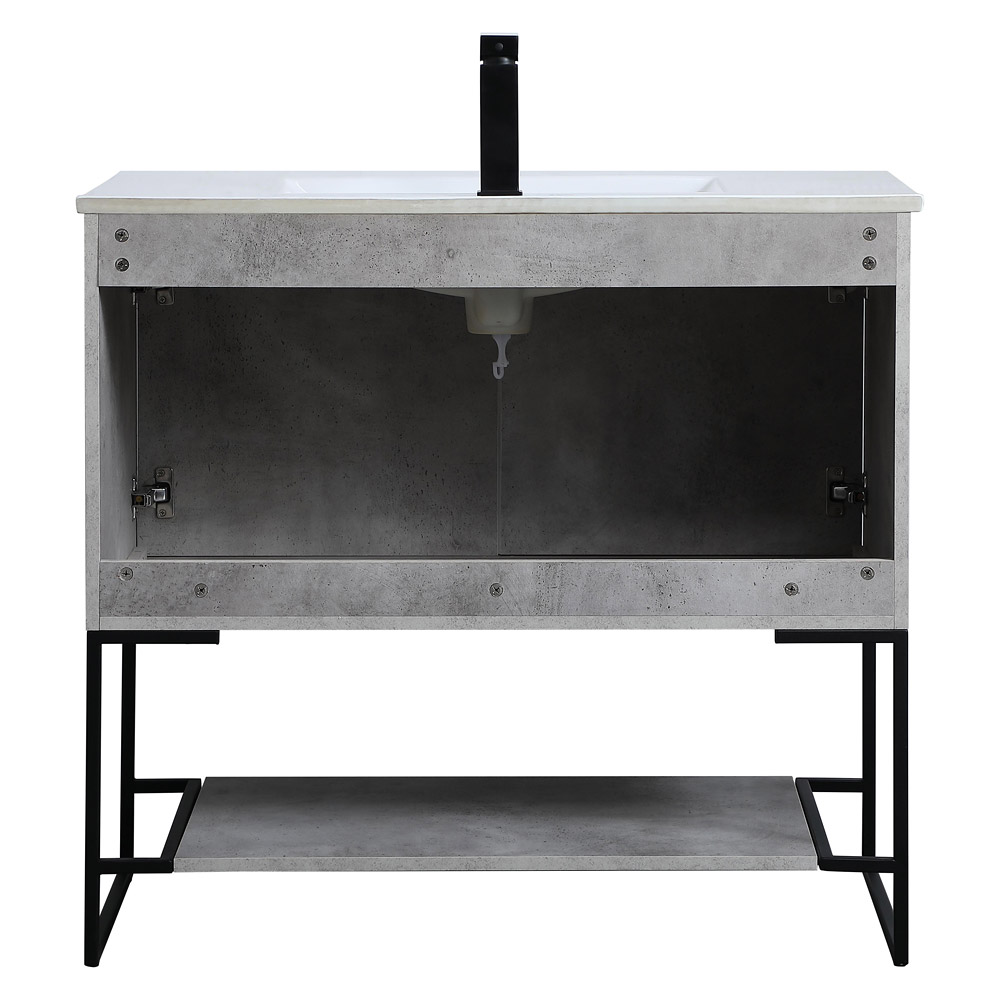 Elegant Bathroom Vanity - Concrete Gray, L 36" (VF42036CG)