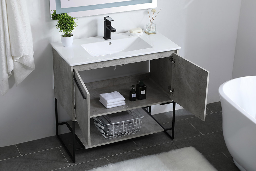 Elegant Bathroom Vanity - Concrete Gray, L 36" (VF42036CG)